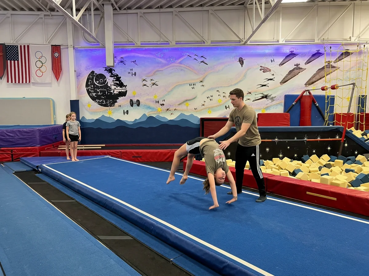 Tumbling at Interstellar Gymnastics summer camp